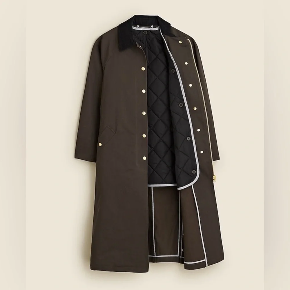 J.Crew Long Trench Coat Barn Jacket - Picture 2 of 7